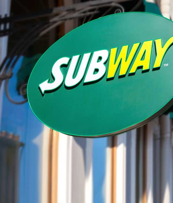 Hanging Sign for Subway detail