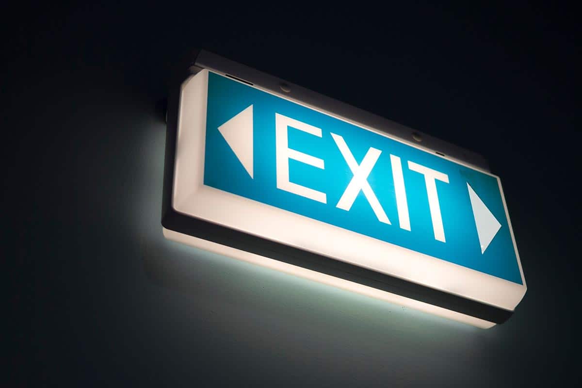 ADA Bright glowing exit sign