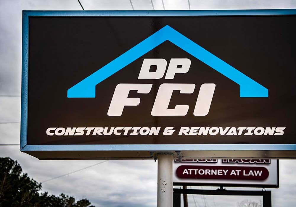 Free Standing Pole Sign DP FCI Construction Pole Sign detail