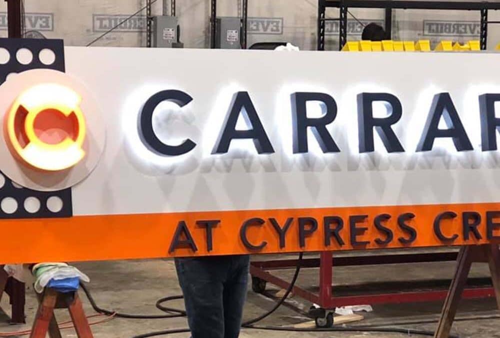 Carrara at Cyprus Creek Lighted Sign