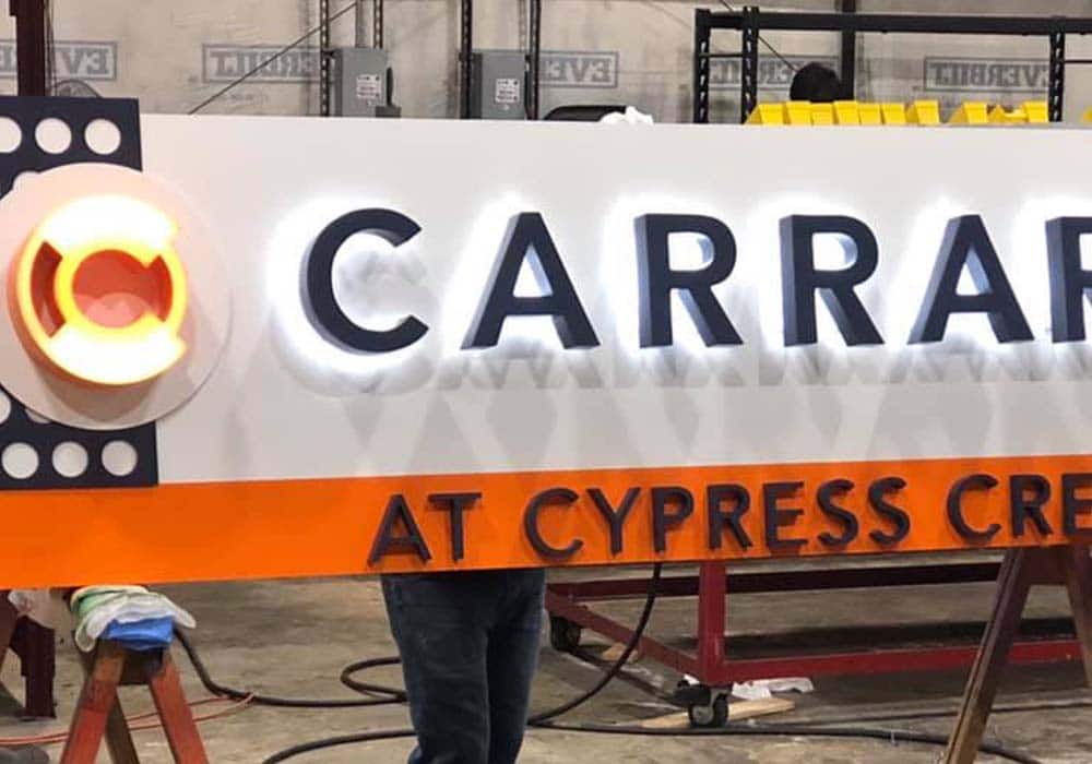 Carrara at Cyprus Creek Lighted Sign