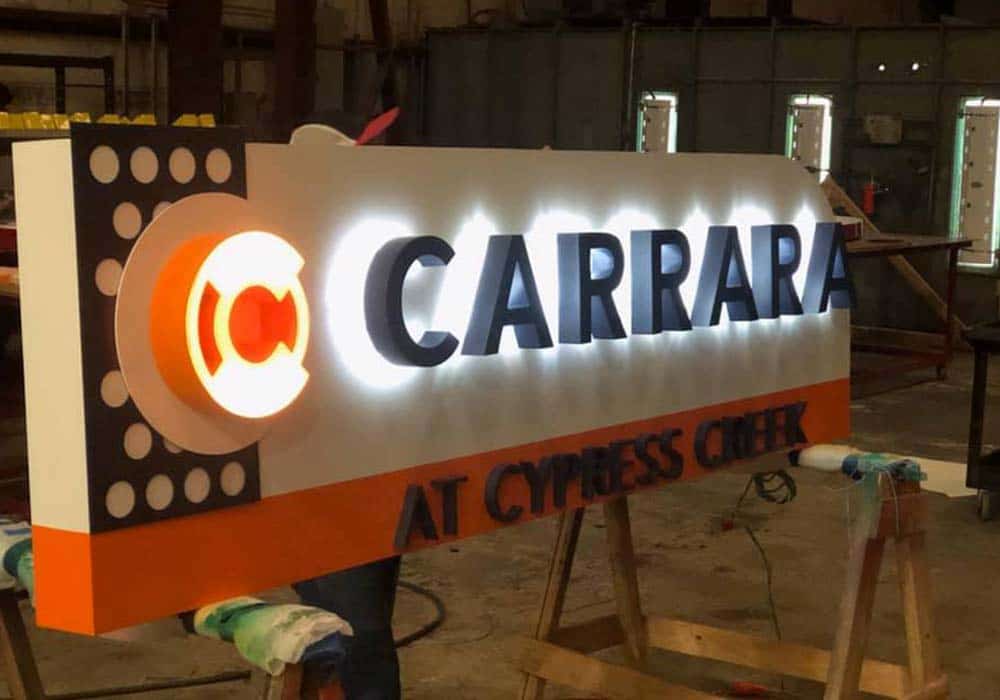 Carrara at Cyprus Creek Lighted Commercial Sign Fabrication