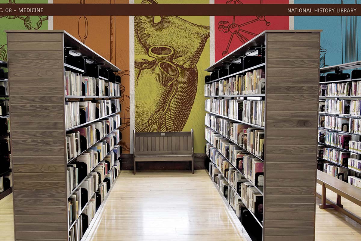 Window & Wall Graphics - Library Directional Wall
