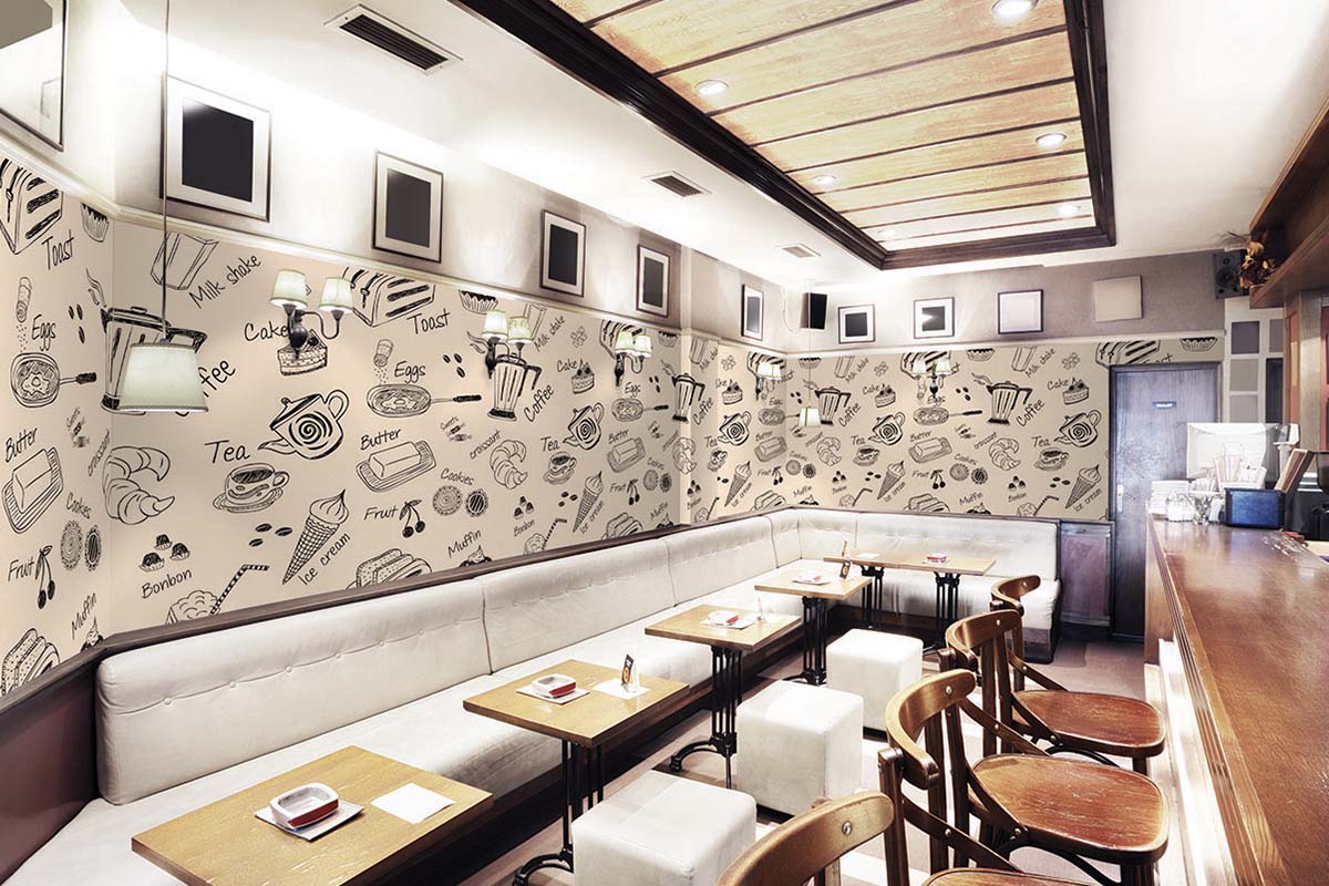 Window & Wall Graphics - Cafe Wall Mural interior