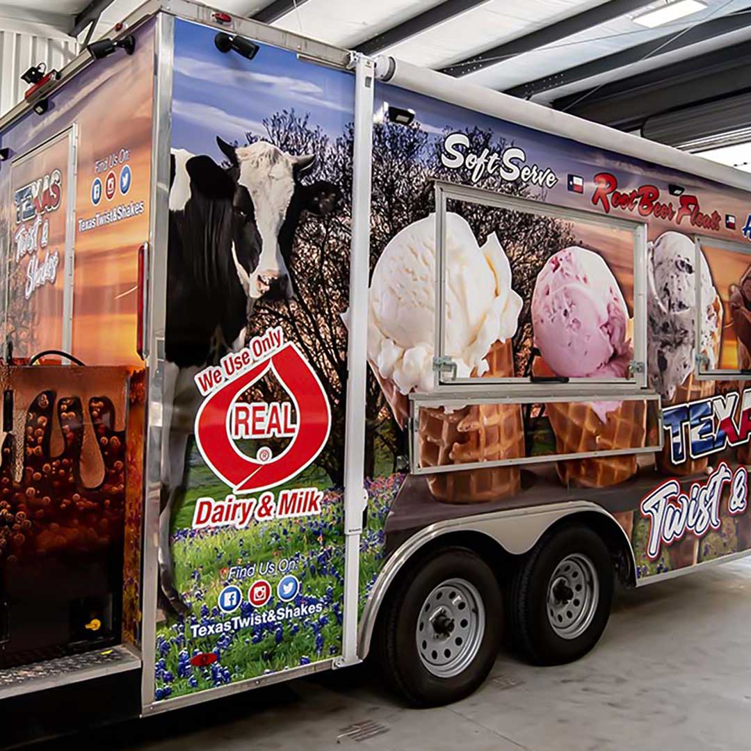 Vehicle wraps design for ice cream truck